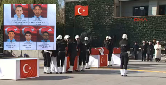 Beşiktaş saldırısında şehit düşen 5 polis için tören düzenlendi | Son dakika haberleri