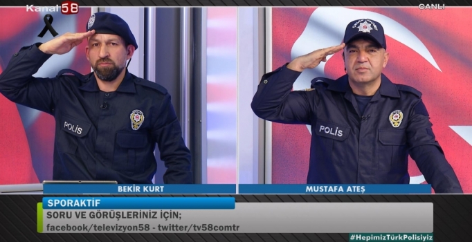 Spor programlarını polis üniformalarıyla sundular
