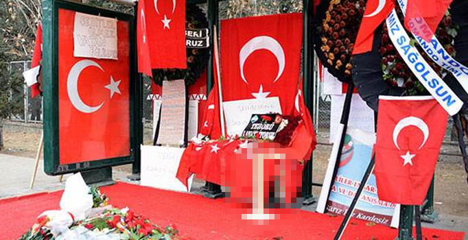 Kayseri'deki patlamanın olduğu durağa idam sehpası bıraktılar