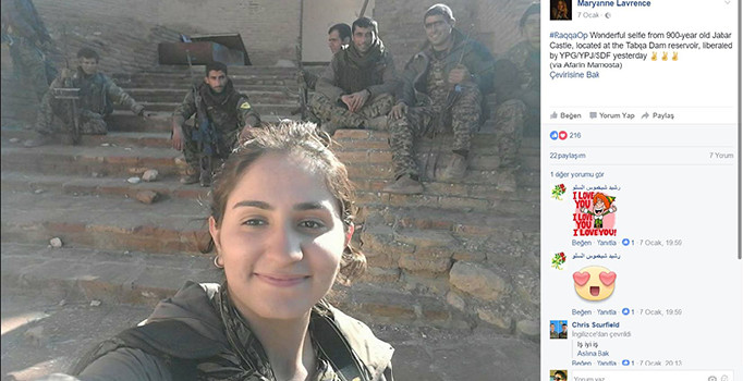 YPG'li teröristlerden Süleyman Şah'ta provokatif selfie