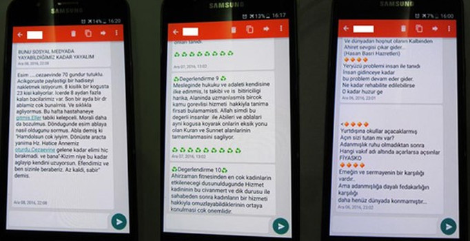 FETÖ mensubundan 'Hz. Hatice yanıma oturdu' mesajı