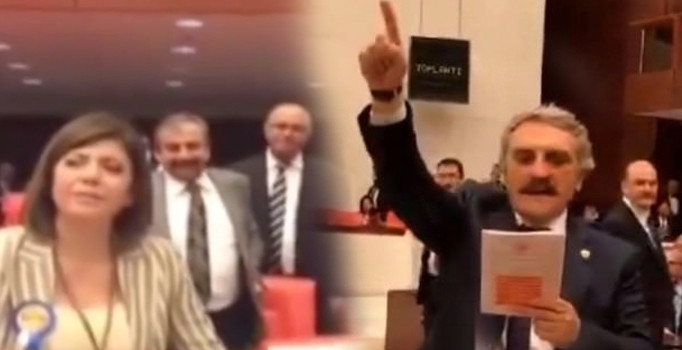 AK Partili Çamlı, HDP'li vekilin yüzüne şehit isimleriyle karşılık verdi