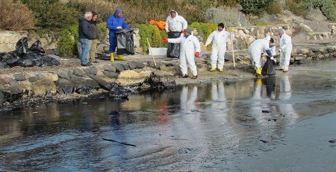 Çeşme’de denizdeki yakıt kirliliği çevrecileri endişelendirdi
