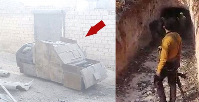 DEAŞ'ın tünelleri, bombalı aracı böyle görüntülendi!