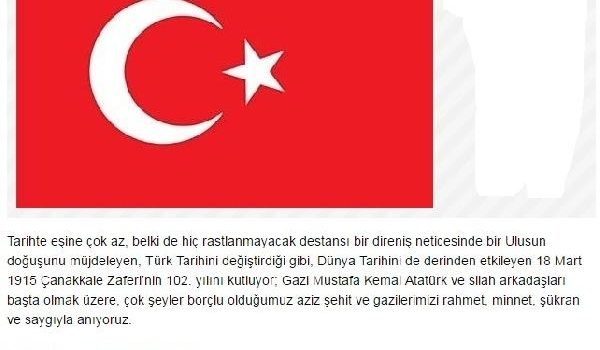 Spor camiasından Çanakkale Zaferi paylaşımları