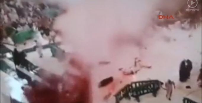 Kabe'deki vinç kazasın 
dehşet anları kamerada