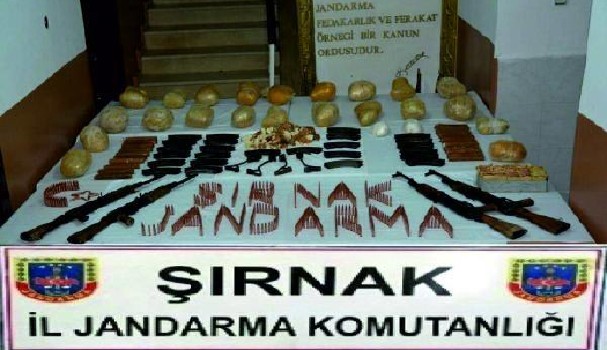 Silopi'de PKK'ya ait silah, patlayıcı ve mühimmat ele geçirildi