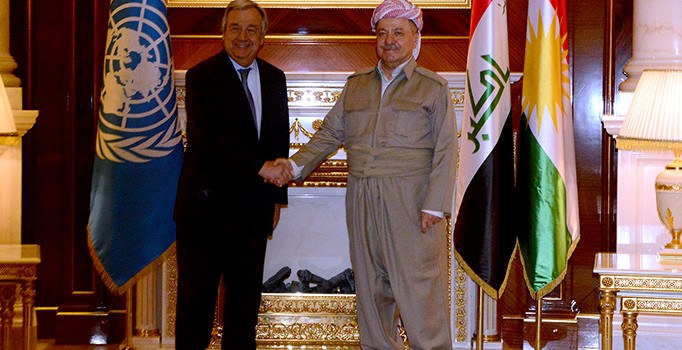 BM Genel Sekreteriyle görüşen Barzani: Yakın bir zamanda bağımsızlık referandumu düzenleyeceğiz