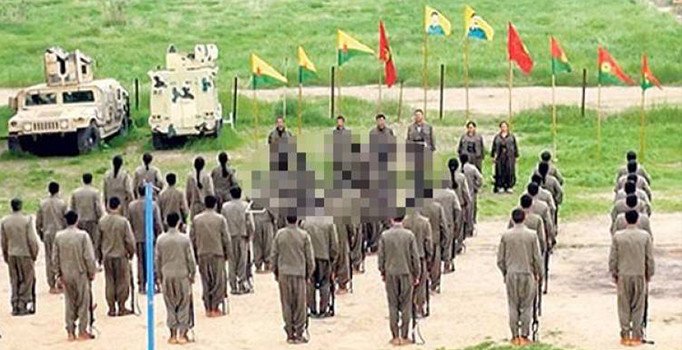 PKK gösterisinde ABD zırhlısı