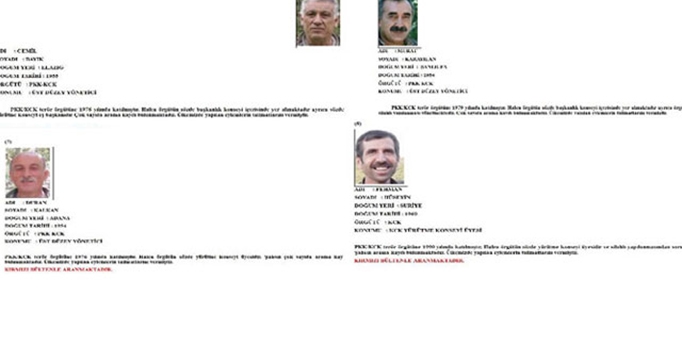 PKK'lıları ihbar edene 
4 milyon TL ödül