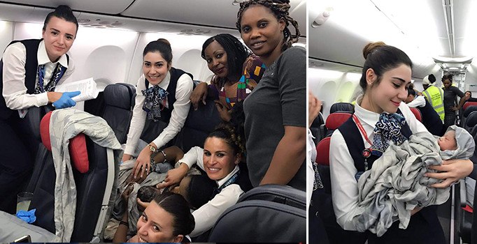 13 bin metre yüksekte THY uçağında doğdu