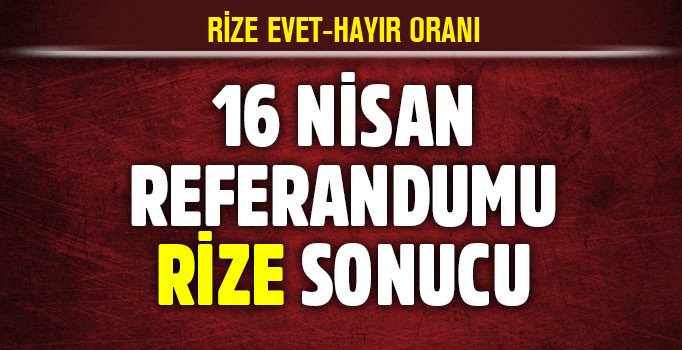 Güncel Rize referandum sonuçları evet oranı kaç? İşte sandık sonuçları | Referandum 2017