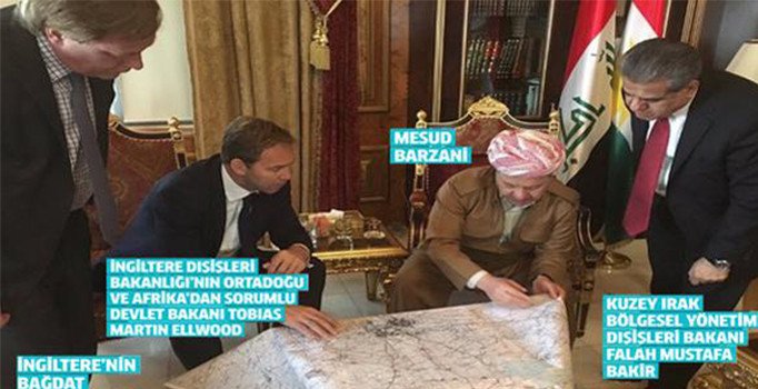 Barzani ile İngiliz yetkililerin harita başında fotoğrafları ortaya çıktı
