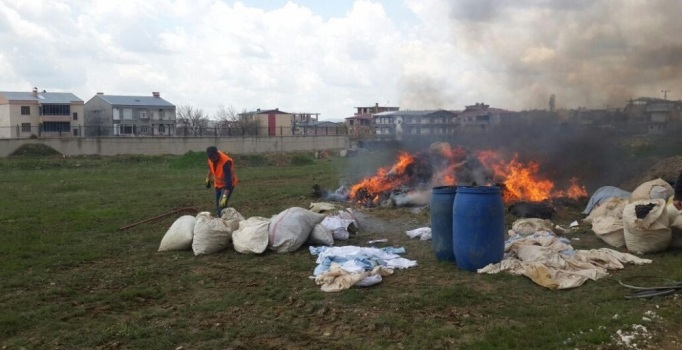 Diyarbakır'da geçen yıl ele geçirilen 30 ton uyuşturucu imha edildi