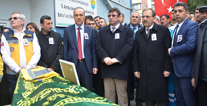 Samsun'da 112 personeline mesai arkadaşlarından son görev