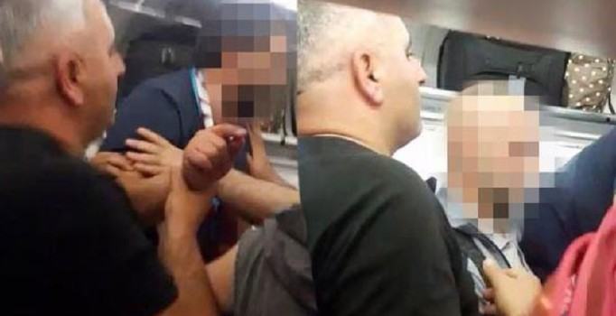 Uçakta başlayan tartışma aprona taşındı, yolcular birbirine girdi