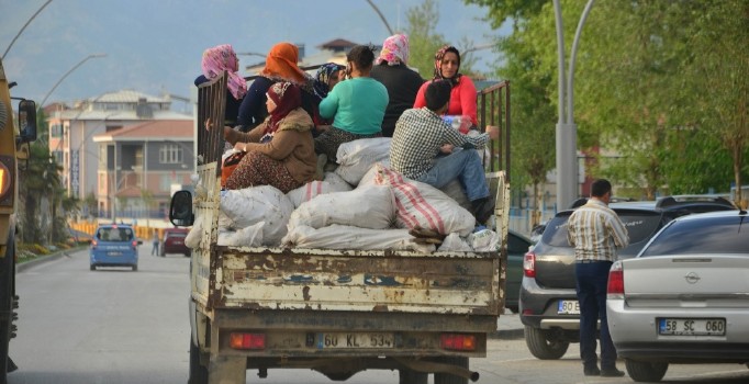 Kamyonet kasasında tehlikeli yolculuk | Tokat haberleri