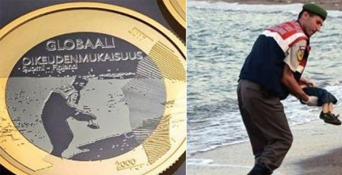Finlandiya paranın üzerine Aylan Kurdi'nin fotoğrafını bastırdı