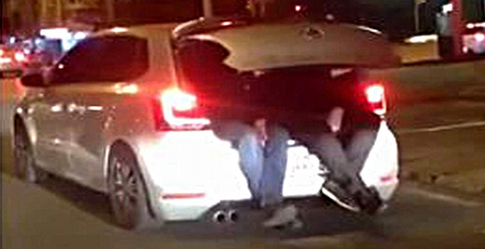 Trafikte şaşkına çeviren görüntü