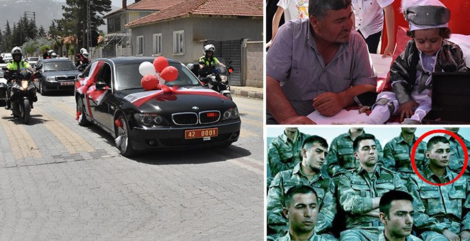 Valinin makam aracı, şehit çocuğunun sünnet aracı oldu