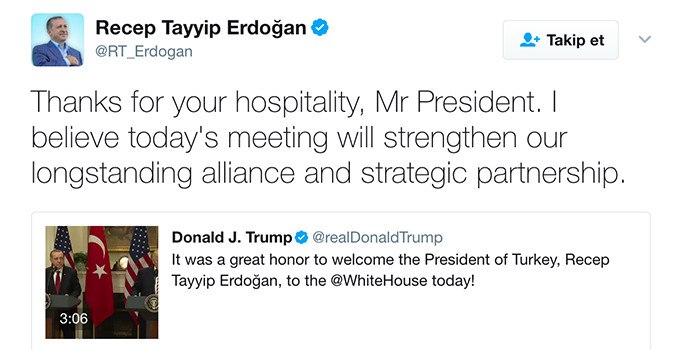 Trump yazdı, Erdoğan bu yanıtı verdi