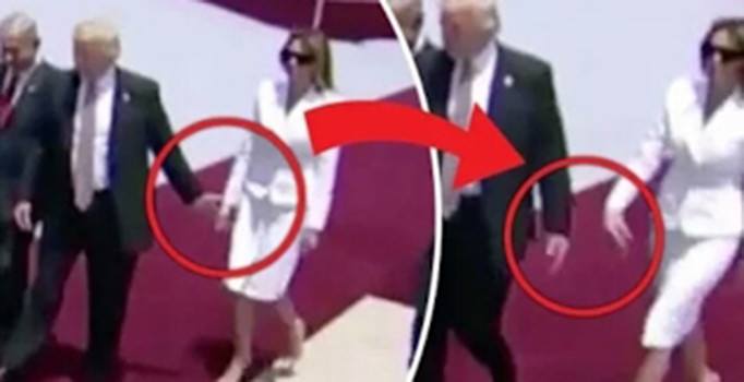 Melania, elini tutmaya çalışan Trump'a sert tepki gösterdi