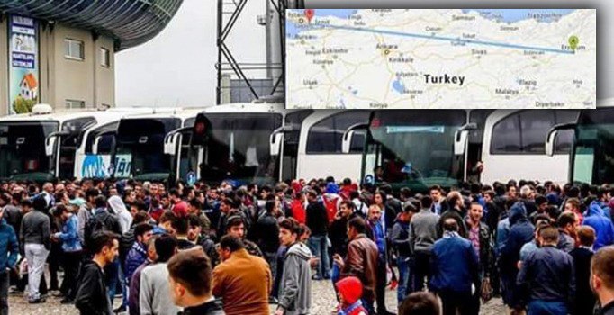 Erzurumsporlu taraftarlar Gümüşhanespor maçı için İstanbul'da