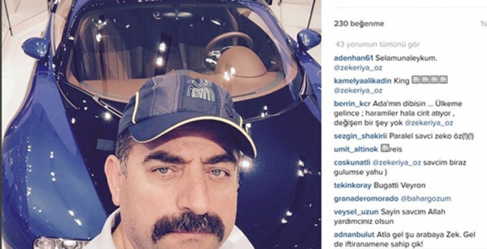 Zekeriya Öz, Instagram'da 7 milyonluk Bugatti ile ortaya çıktı