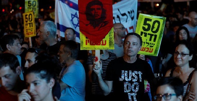 İsrail halkı Filistin için sokağa döküldü