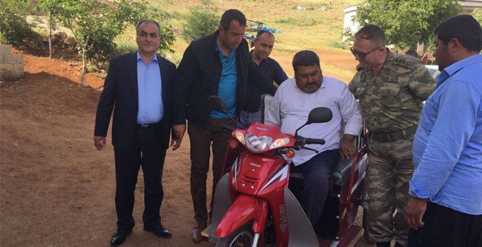 Şehit babasına engelli motosikleti alındı | Gaziantep haberleri