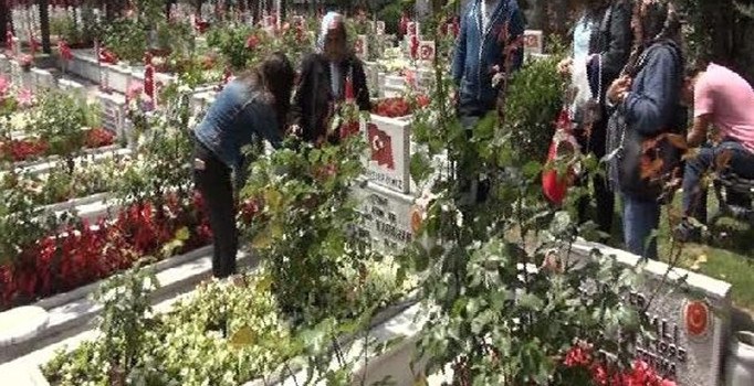 Edirnekapı'da şehitliğinde buruk "babalar günü"