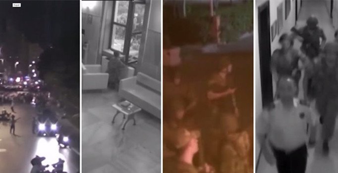 Darbeci hainlerin TRT Radyo binasının işgal etme anı kamerada