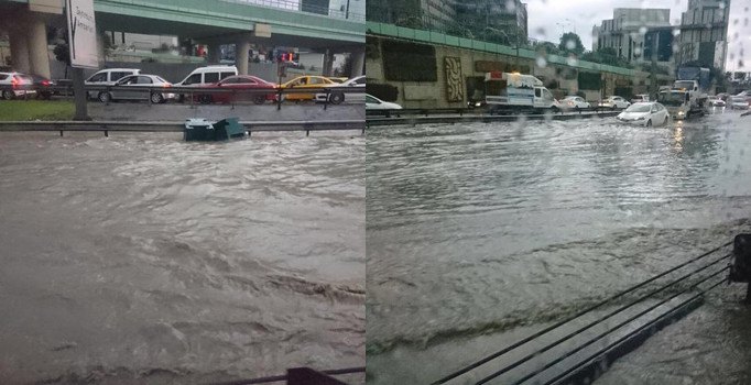 İstanbul'da sağanak trafiği felç etti, metro istasyonlarını su bastı