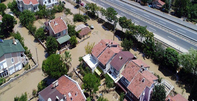 Selin vurduğu Silivri bölgesi havadan görüntülendi