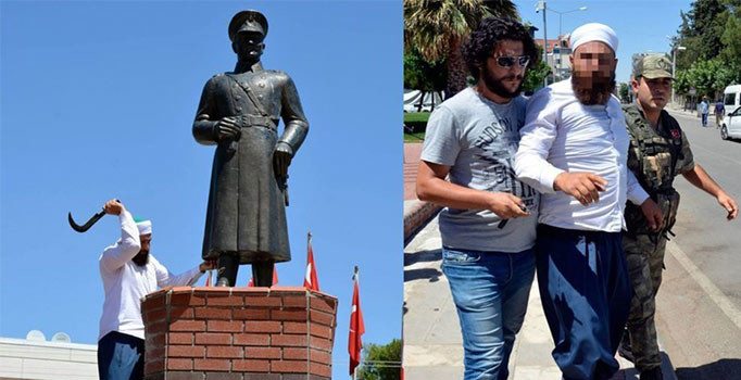 Atatürk büstüne saldıran şahıs tutuklandı | Son dakika haberleri