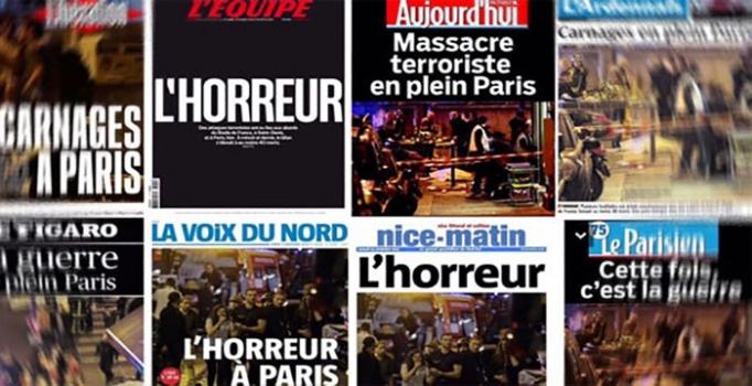 Fransız gazeteleri Paris'teki saldırıları savaşa benzetti