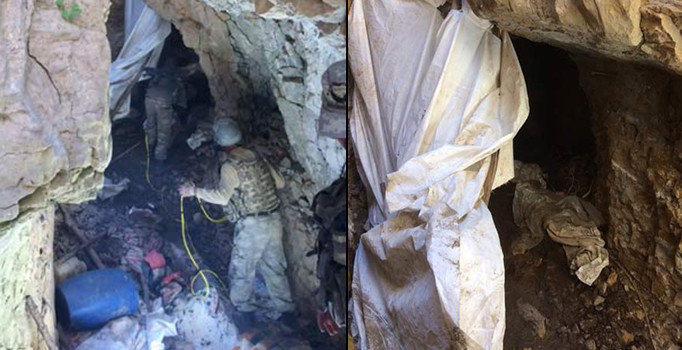 Teröristler taş kırıcı makinelerle kazdıkları mağarada öldürüldü