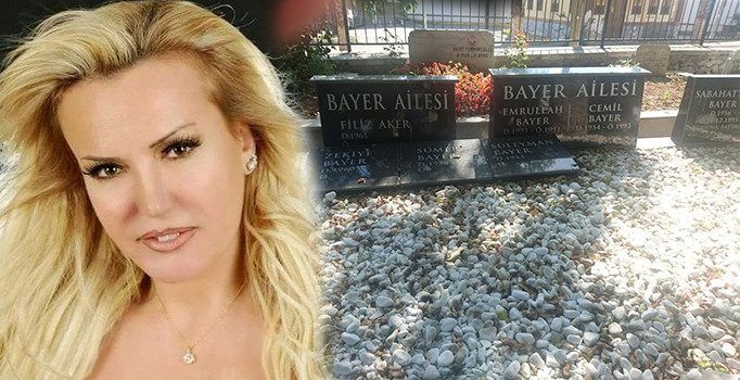 Filiz Aker'in 1 ay önce yaptırdığı mezar taşı