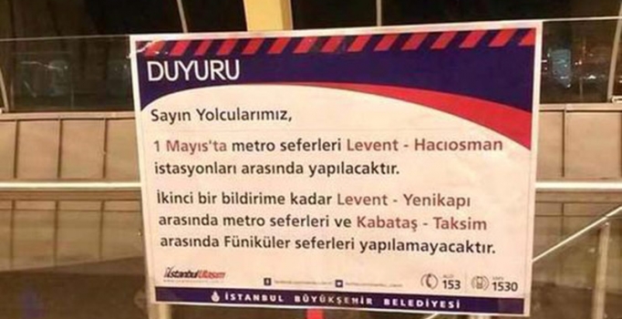 1 Mayıs'ta bu seferler iptal