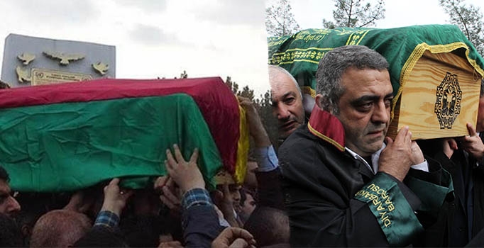 Tahir Elçi'nin tabutuna PKK flaması