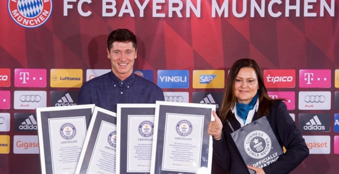 Lewandowski 9 dakikada 4 rekor kırarak Guinness Rekorlar Kitabı'na girdi