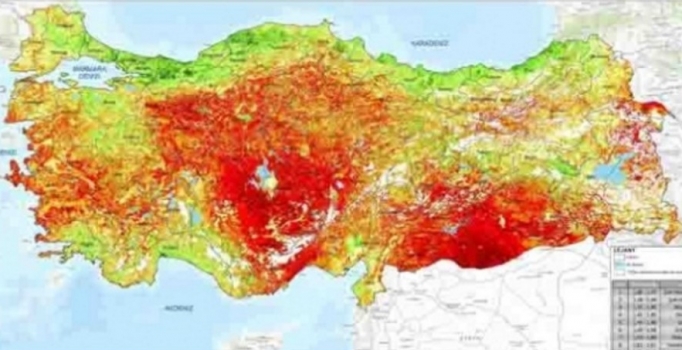 İşte Türkiye'nin çölleşme haritası