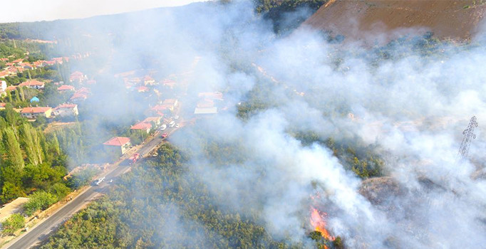 Konya'da makilik alanda yangın