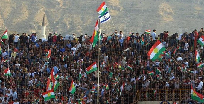 Kuzey Irak'ta İsrail bayrakları dalgalandı