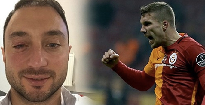 Podolski, Mert Çetin'in gözünü morarttı