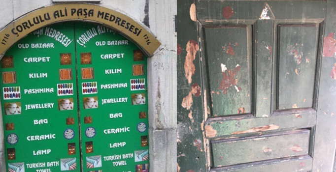 Çorlulu Ali Paşa Medresesi'nin kapısındaki yazılar kaldırıldı