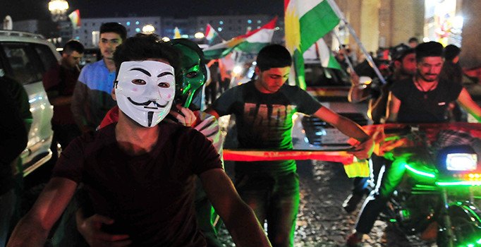 Erbil'de sonuç açıklanmadan kutlama başladı