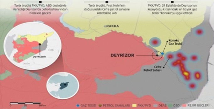PKK'lı teröristler Deyrizor'da petrol sahalarına ulaştı