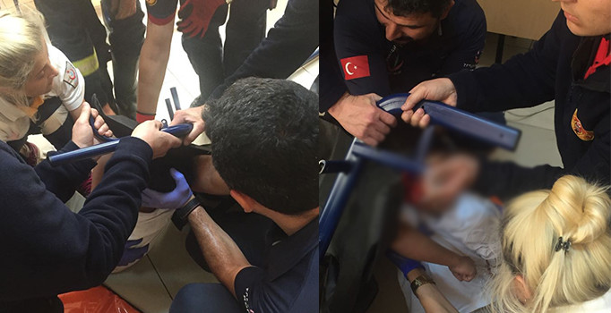Küçük çocuğun başına sınıftaki sıra demiri saplandı