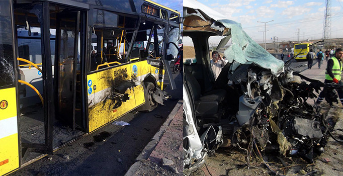 Batman'da öğrenci servisi otobüsle çarpıştı: 15 yaralı